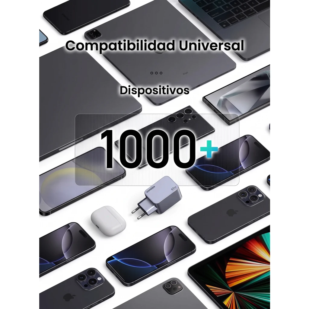 Imagen 8 de Cargador Rapido Ugreen Nexode Pro 65W 3 puertos 2x USB-C 1x USB-A + Cable USB-C