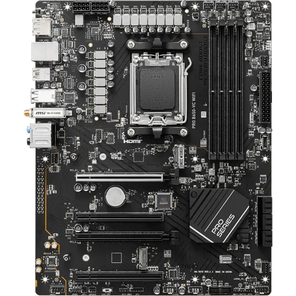 Imagen 1 de Tarjeta Madre MSI PRO B650M-VC AM5 4*DDR5  HDMI DP WIFI 6E ATX BULK (SIN CAJA)