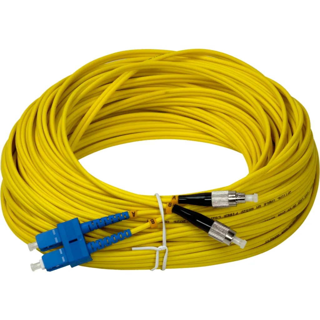 Imagen 2 de 25mt SC-FC MonoModo SM Duplex Jumper Cable Fibra 9/125um 3.0mm