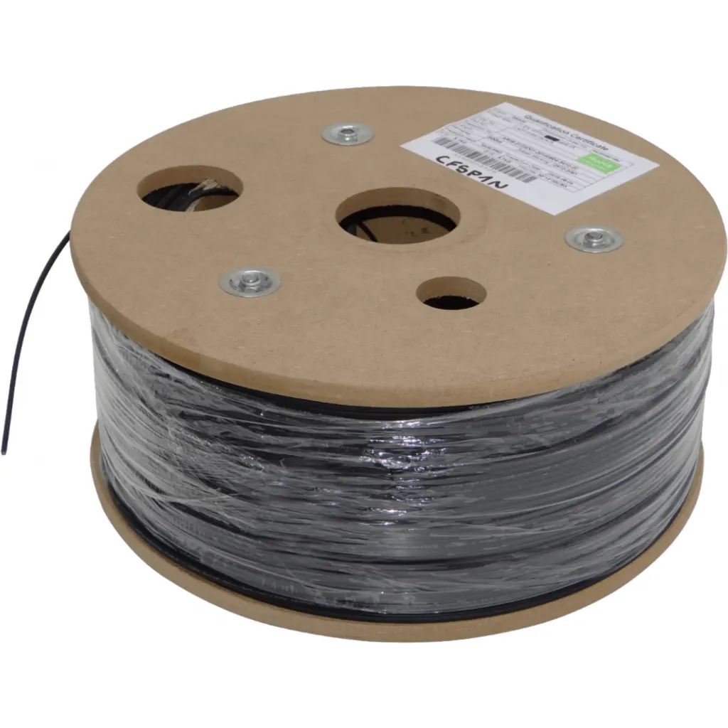Imagen 1 de Cable Fibra G652 DropCable Exterior FTTH SM LSZH 3x2mm Negra 500m