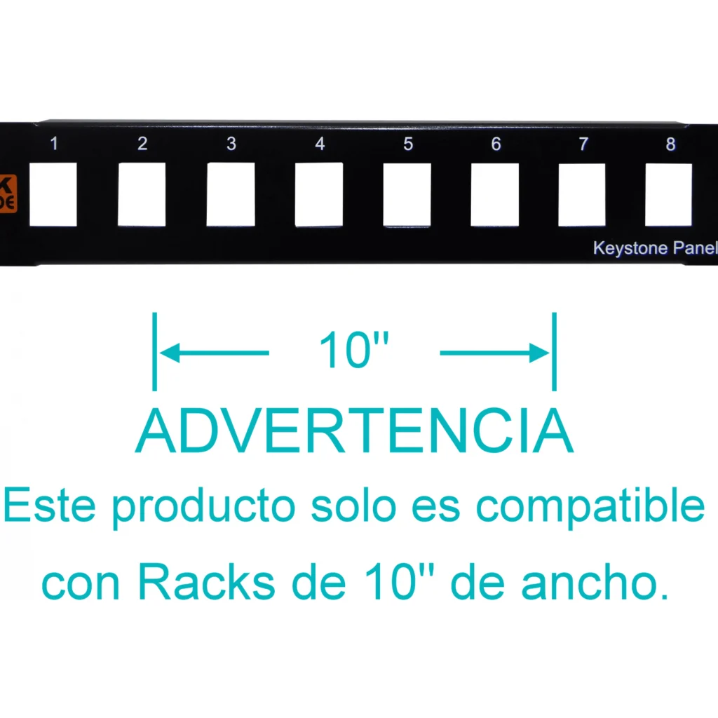 Imagen 1 de LINKMADE METAL 10-PULGADAS 8-KEYSTONE PATCHPANEL 1U VACIO P/RACK-10P