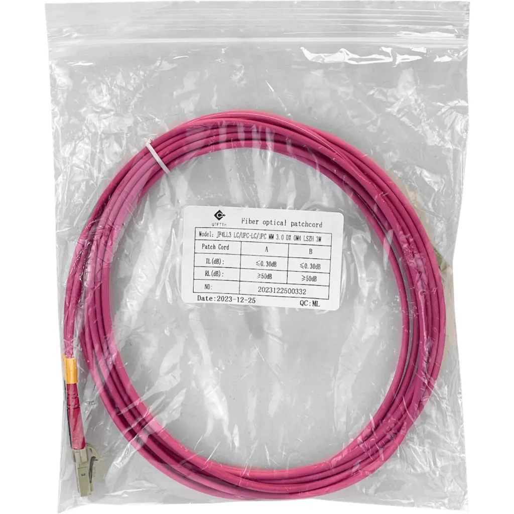Imagen 1 de LSZH 3mt LC-LC OM4 MultiModo MM Duplex Jumper Fibra 50/125um 3,0mm