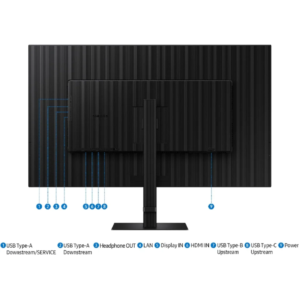 Imagen 4 de Monitor Samsung ViewFinity S8 37" 4K UHD USB-C DP HDMI RJ45 Altura Ajustable
