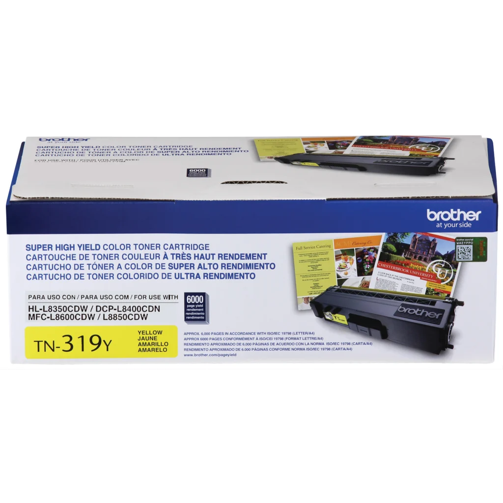Toner Brother TN-319Y Amarillo HL-L8350/DCP-L8400/MFC-L8600/MFC-L8850, 6000Pags.