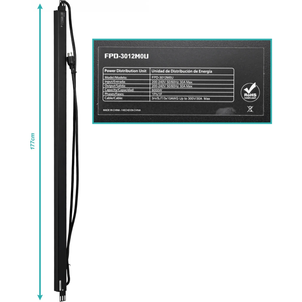 Imagen 4 de FORZA Vertical 6000W 24-C13 6-C19 Pantalla LCD 2-Mide/Volt-Amp 