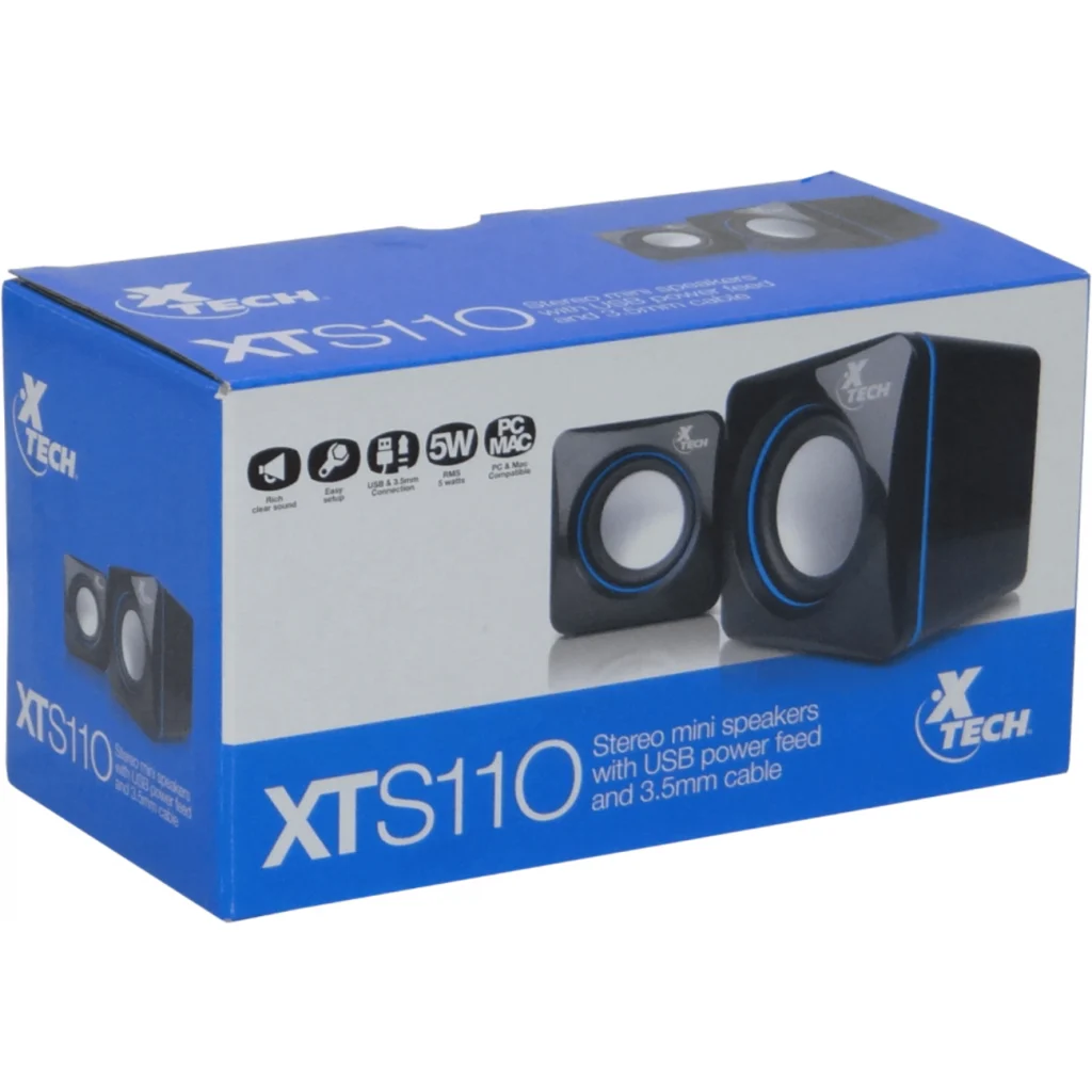 Imagen 3 de Parlante Xtech Mini XTS-110  5Watts RMS Interfaz USB y 3,5 mm Color Negro 