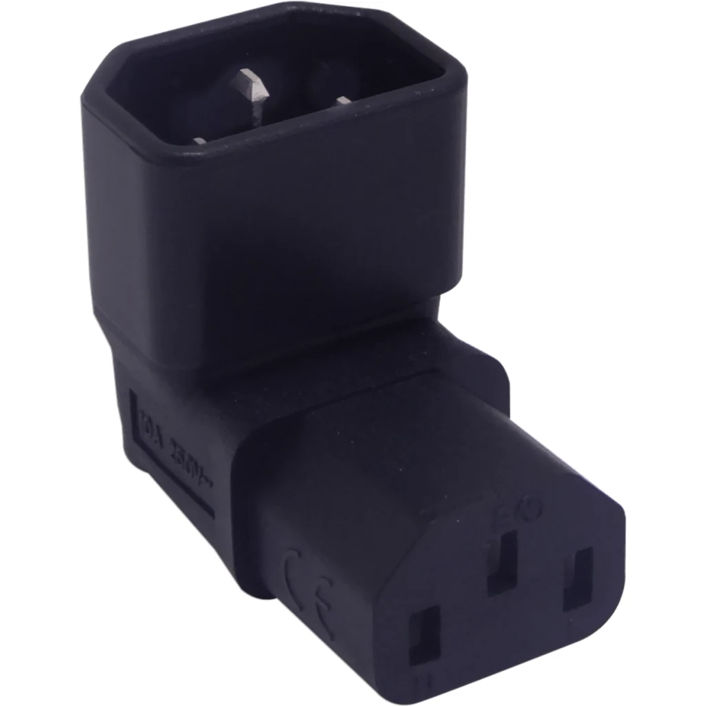 Imagen 2 de Angulo Externo Macho-C14 Hembra-C13 Adaptador Electrico 10A