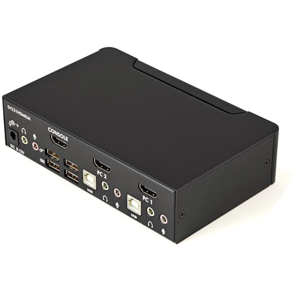 Imagen 1 de Conmutador Switch KVM 2 Port HDMI con Hub Conversor USB2.0 Audio 