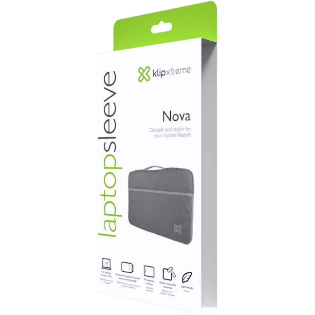 Imagen 1 de Klip Xtreme - Notebook sleeve - 14.1" - Polyester - Aluminum silver - KNS-425SV