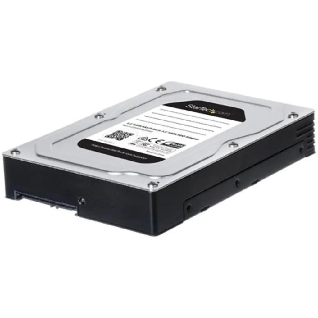 StarTech.com Adaptador de Disco Duro de 2,5" a 3,5" - Para SSD o Disco Duro SATA SAS - Caja Adaptador de Disco - Caja de almacenamiento - 2.5" - SATA 6Gb/s / SAS 6Gb/s - 600 MBps - SAS 6Gb/s, SATA 6Gb/s - negro, plata