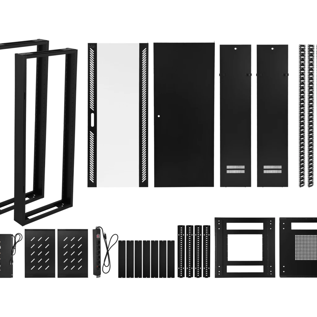 Imagen 4 de LINKMADE Desarmado 32U Vidrio 600mm 60cm-Fondo Ventilador PDU Rack