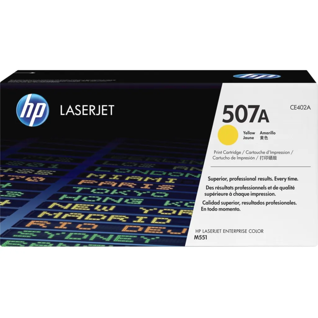 Imagen 0 de Toner HP 507A Yellow para Imp LaserJet MFP M575c/M570dn/M575f/M551dn, 6000 Pág