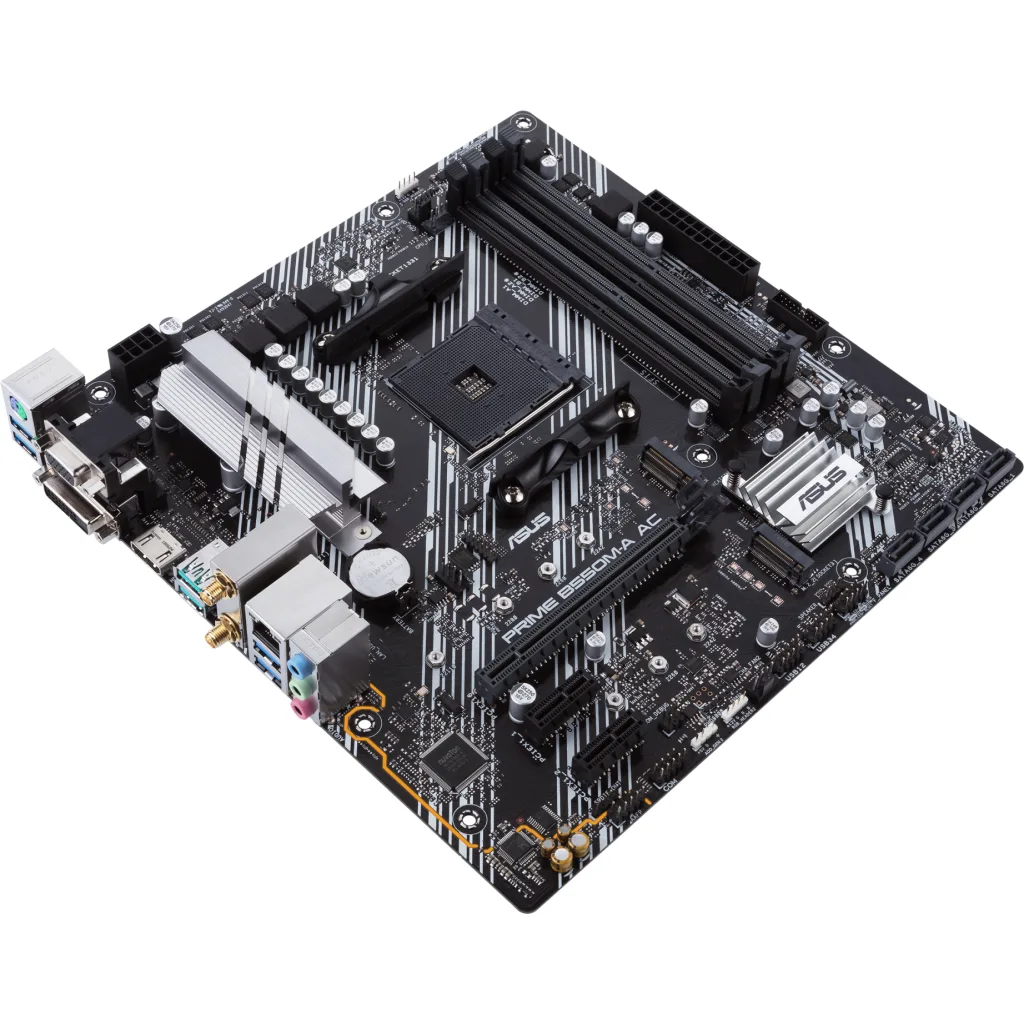 Imagen 2 de Tarjeta Madre Asus PRIME B550M-A AC AMD AM4 4*DDR4 WiFi 2*M.2 DVI HDMI VGA mATX