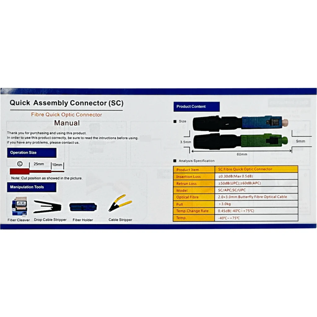 Conectores Rapidos MonoModo CFCAR-10. SC/APC Gu Pivote-Negro SM 10-unid G657A SX