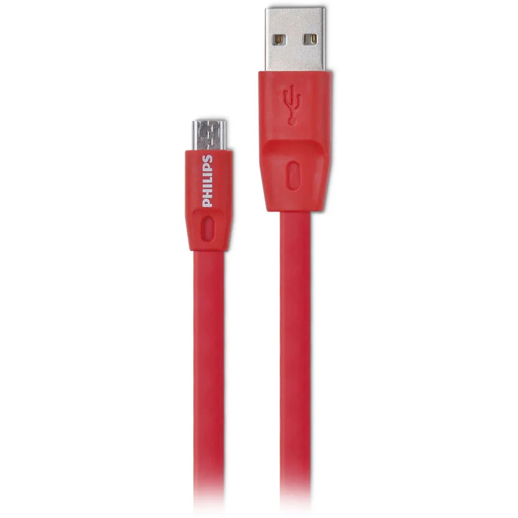 DLC2518C CABLE MICRO USB 1.2 MTS GOMA PLANO ROJO