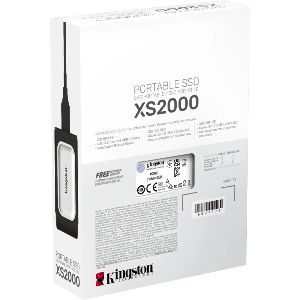 Imagen 6 de Unidad SSD Externo Kingston XS2000 1TB USB-C Lec2000MBs Esc2000MBs Negro/Plata
