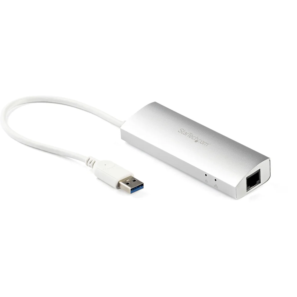 HUB StarTech 3 Puerts USB 3.0 Portable con Adaptador de Red Ethernet Gigabit