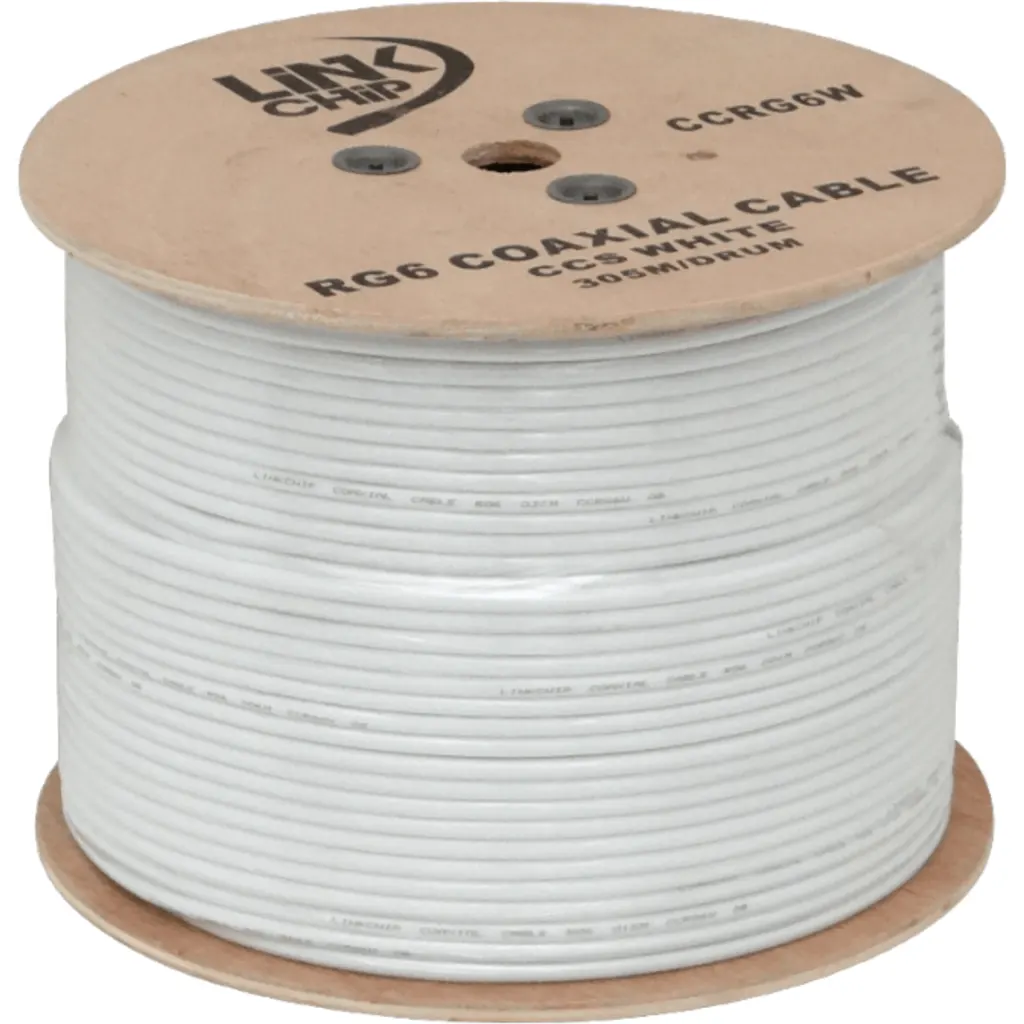 Imagen 2 de RG6 Blanco 305mts Carrete RG-6 Cable Coaxial 75ohm Aleacion-CCS