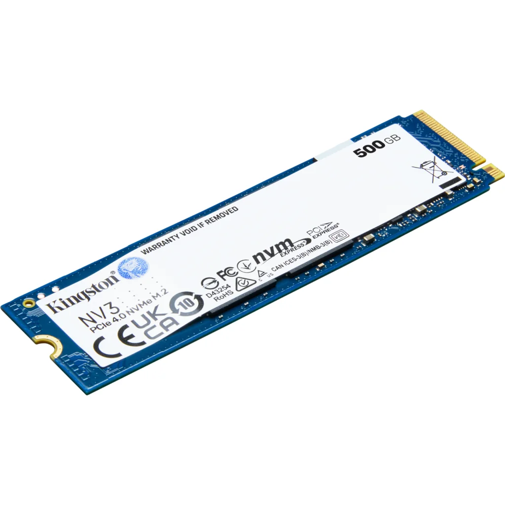 Unidad SSD Kingston NV3 500GB M.2 22*80 PCIe4x4 NVMe Lec5000MB/s Esc3000MB/s