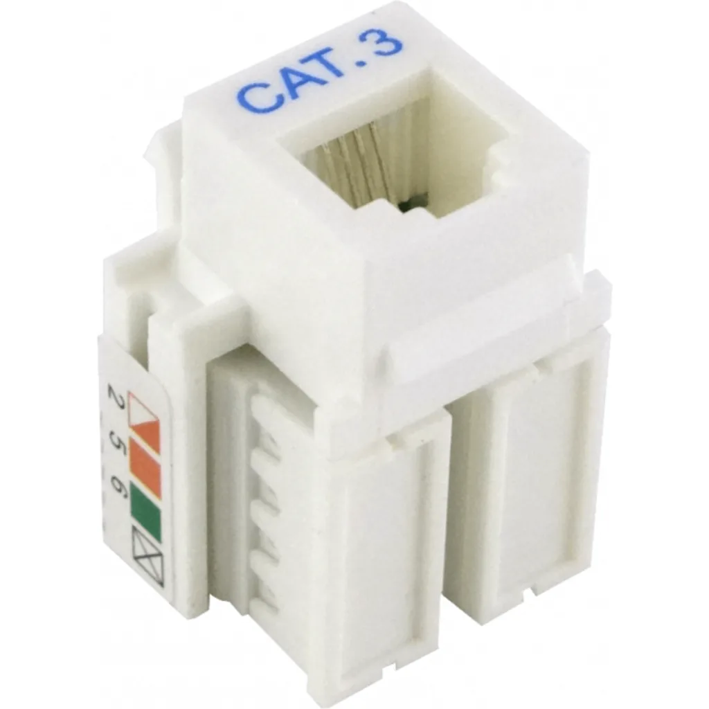 Imagen 4 de LINKMADE Blanco Cat3 RJ11/RJ14 6P4C Hembra Punchable Keystone