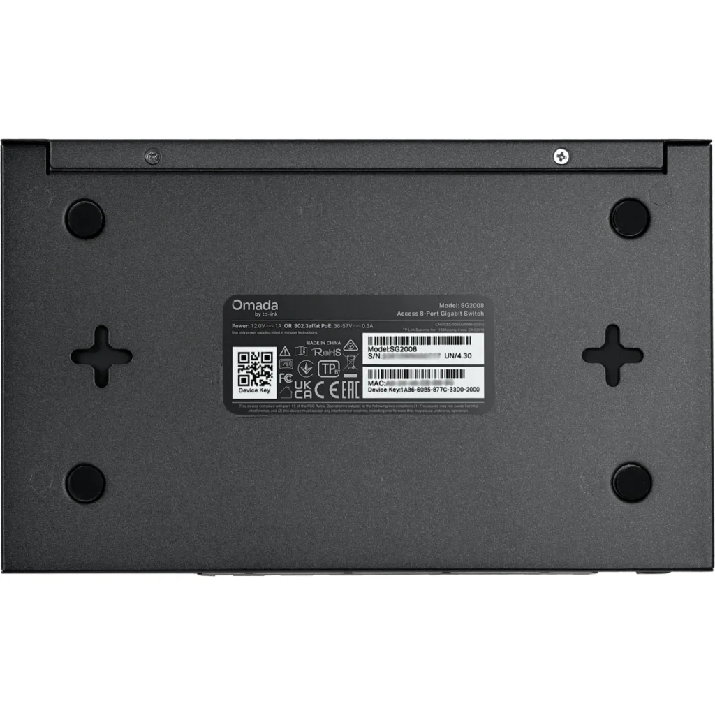Imagen 3 de Switch TP-Link 8-1000 Metalico Switch Smart Fuente-externa-12V no-Rack
