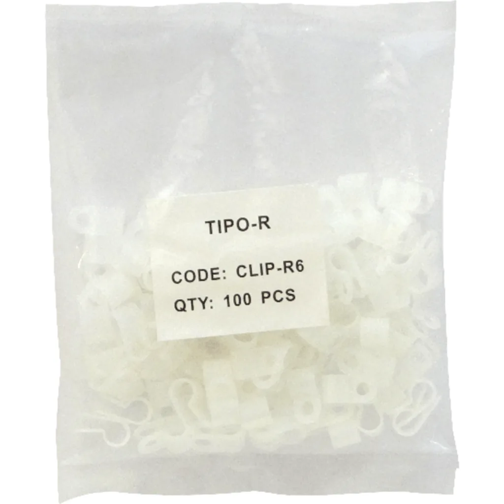 Imagen 1 de Tipo-R 100-unid 6,4mm-Cable Clip 10x20mm Pinza Fijacion p/Tornillo-5mm