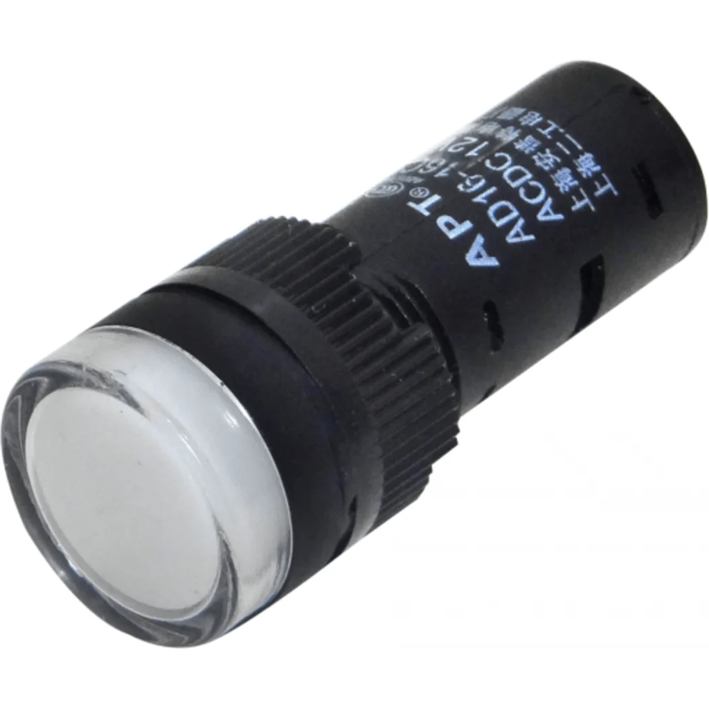 Imagen 1 de Blanco Luz Piloto LED 12VDC/AC 15mm-diametro 19mm-cabeza 45mm-altura
