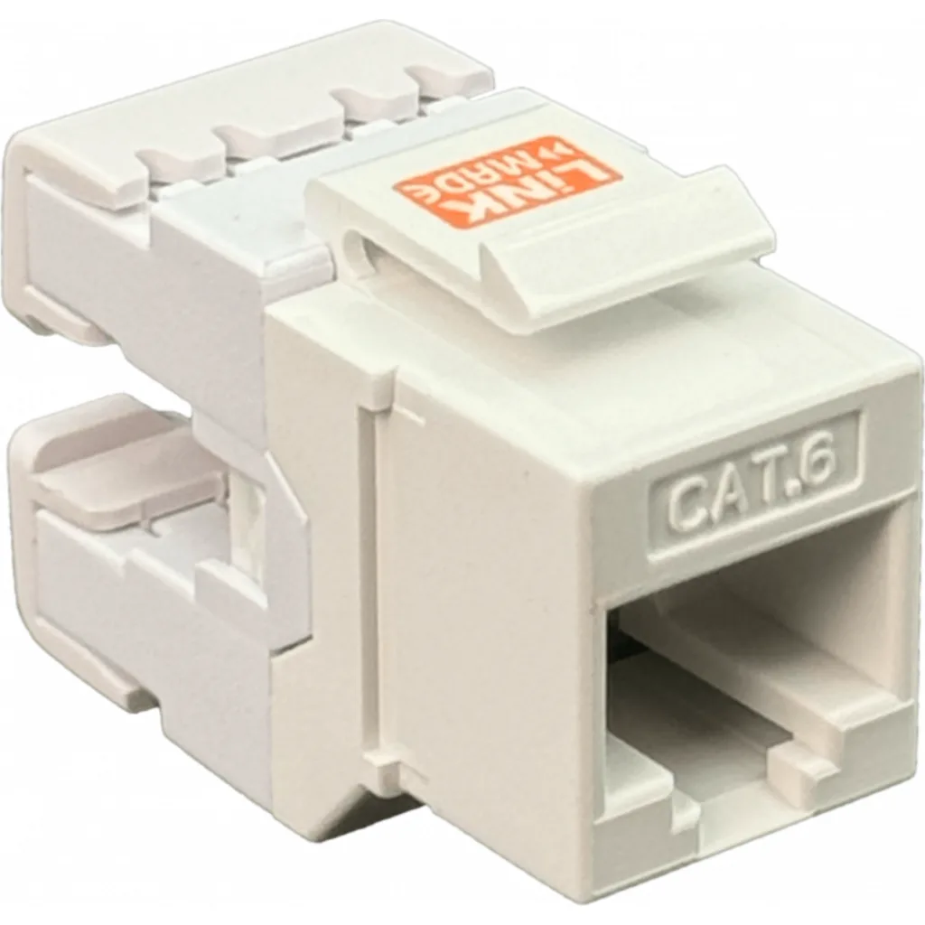 Imagen 1 de LINKMADE 180o Blanco Cat6 U/UTP Punchable Keystone p/Herramienta-KPT