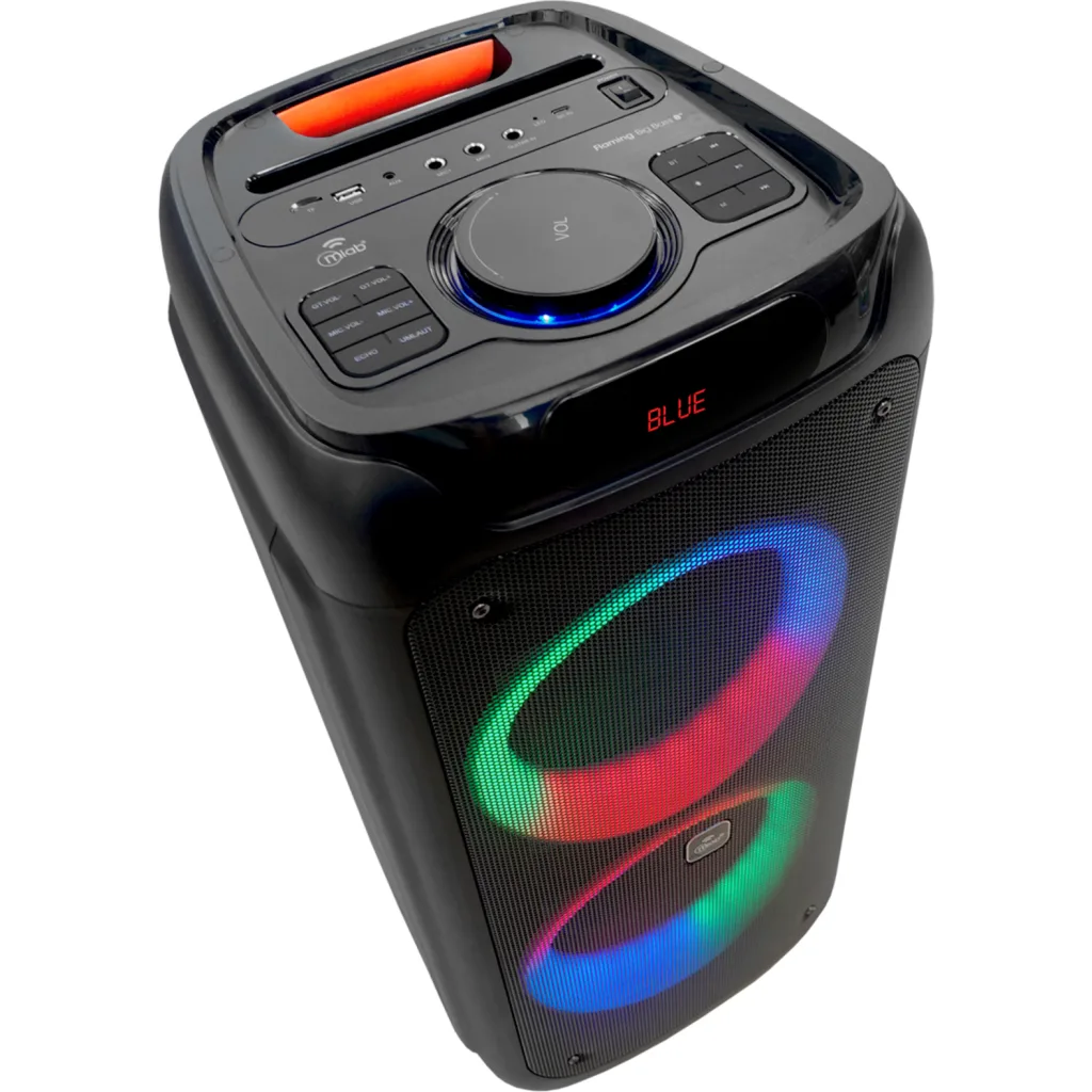 Imagen 2 de MLAB PARLANTE FLAMING BIG BASS 8" x 2 MICROFONO INALAMBRICO
