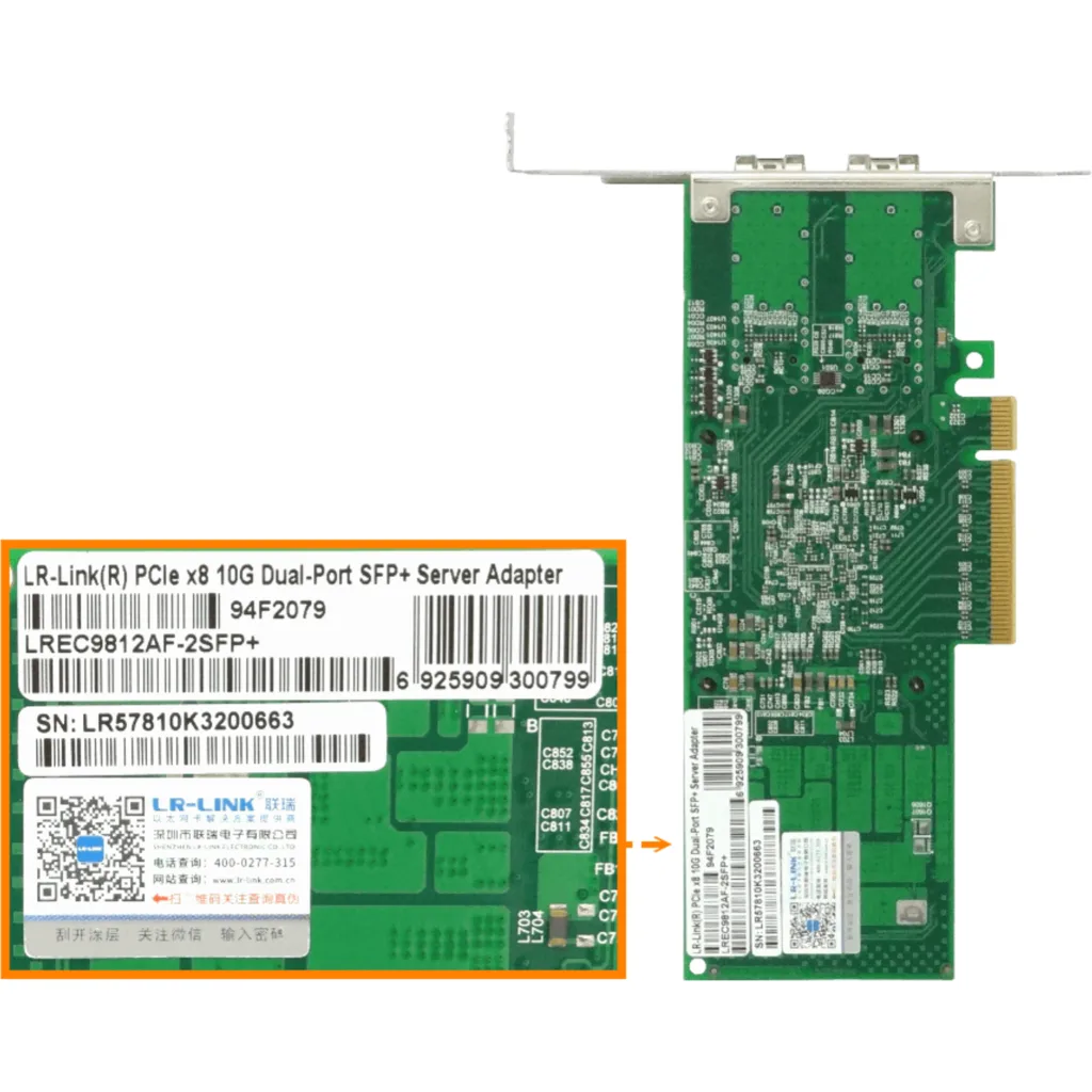 Imagen 4 de LRLINK PCIe-x8 2-SFP+10G NIC LREC9812AF Tarjeta Broadcom BCM57810S
