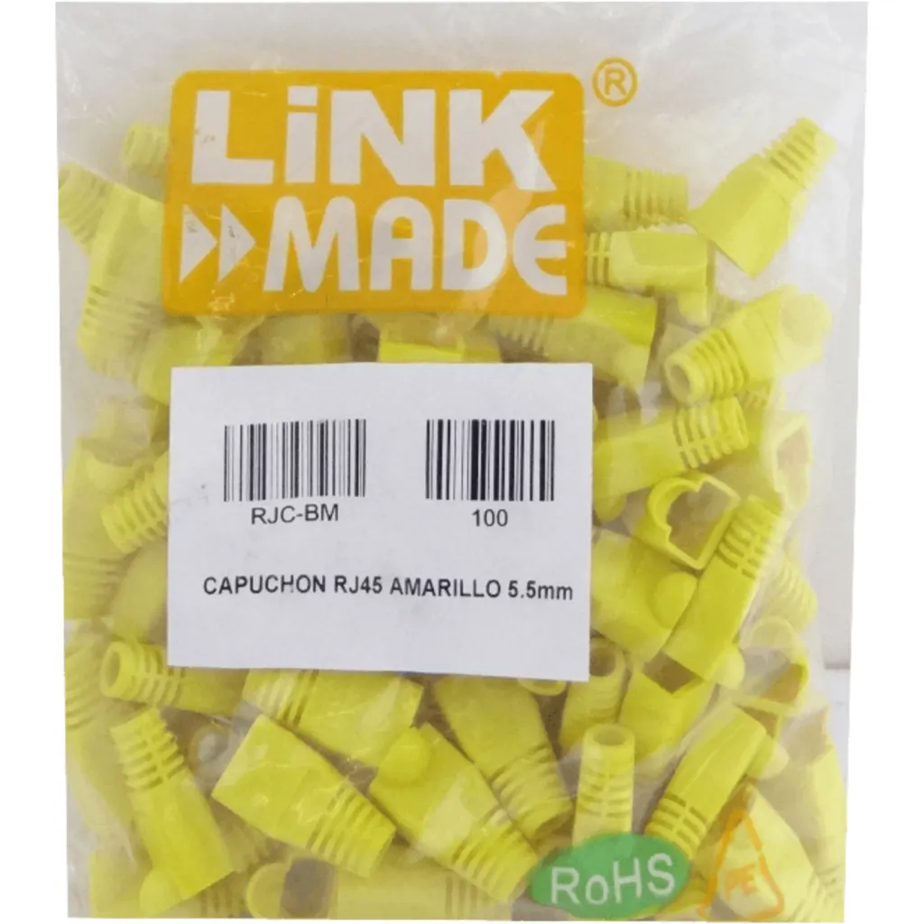 Imagen 1 de BOLSA 100 UNIDADES CAPUCHON p/RJ45 Amarillo