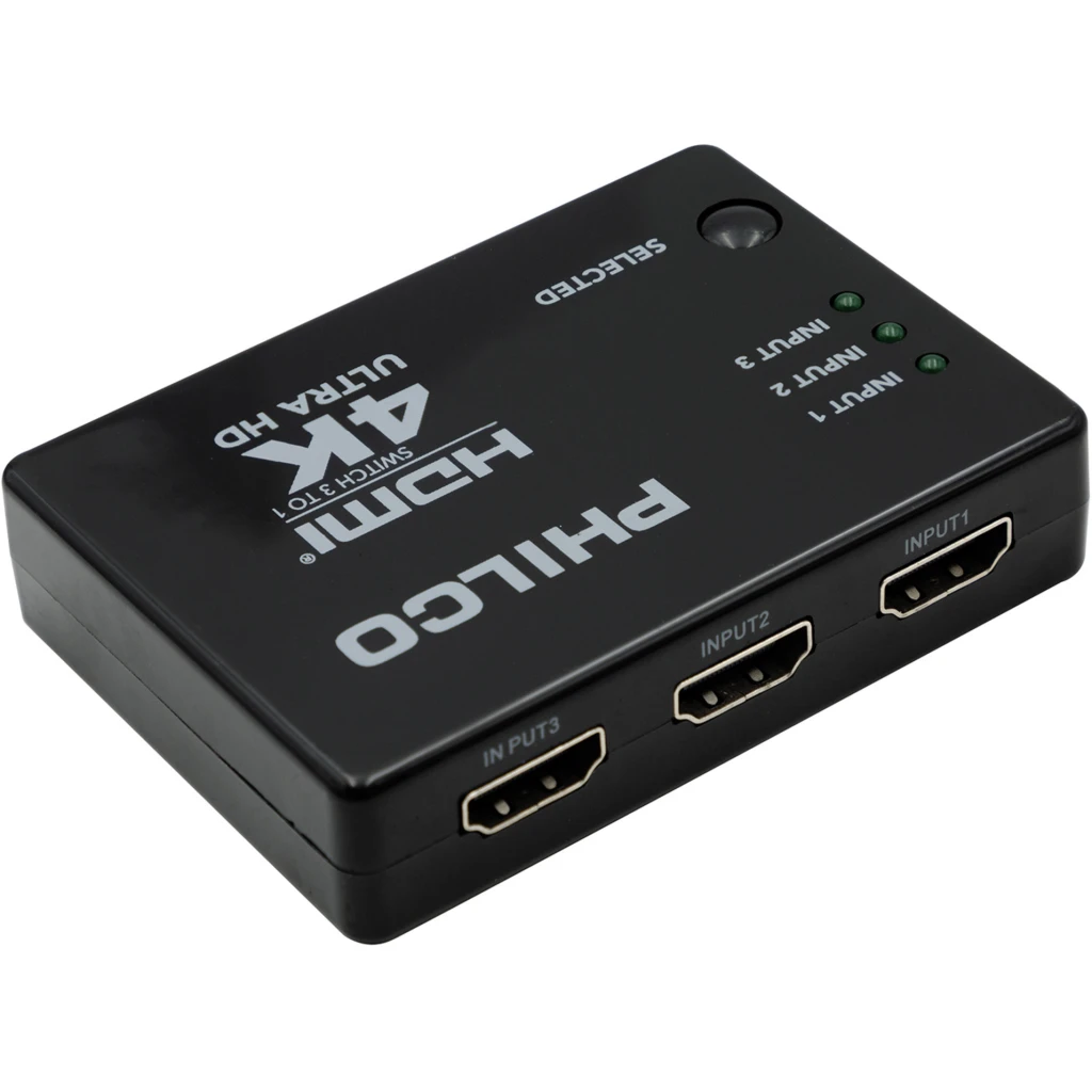 Imagen 2 de Switch HDMI Philco 3*1 FHD UHD con Control Remoto Resolución Hasta 1080p 