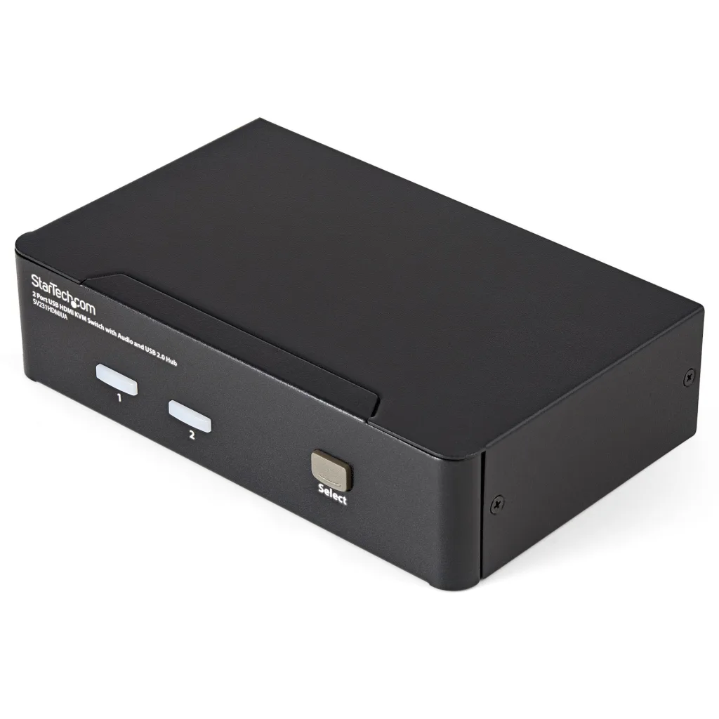 Conmutador Switch KVM 2 Port HDMI con Hub Conversor USB2.0 Audio 