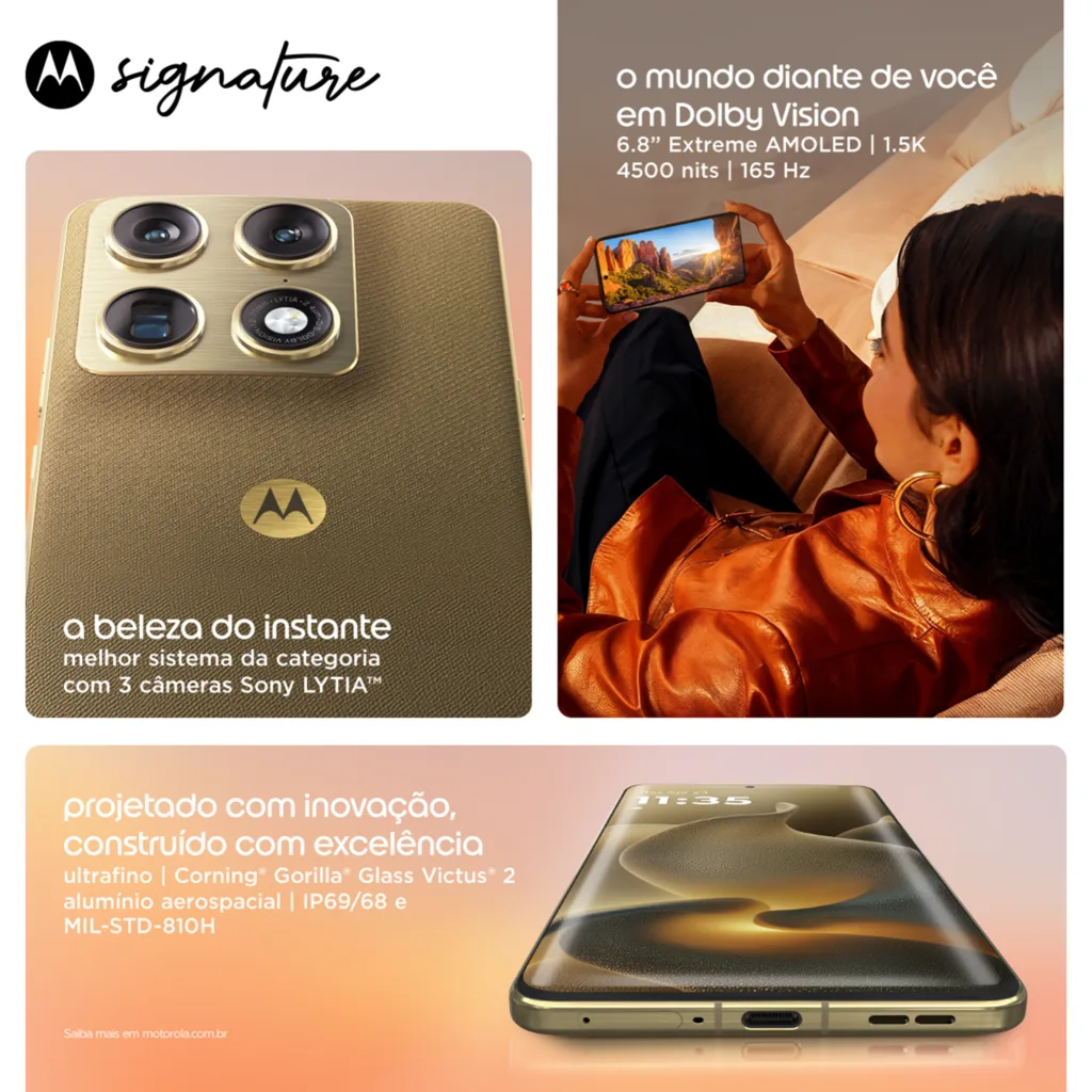 Imagen 4 de Celular Motorola Signature Memoria 1TB RAM 16GB 50MP 6.99' Negro