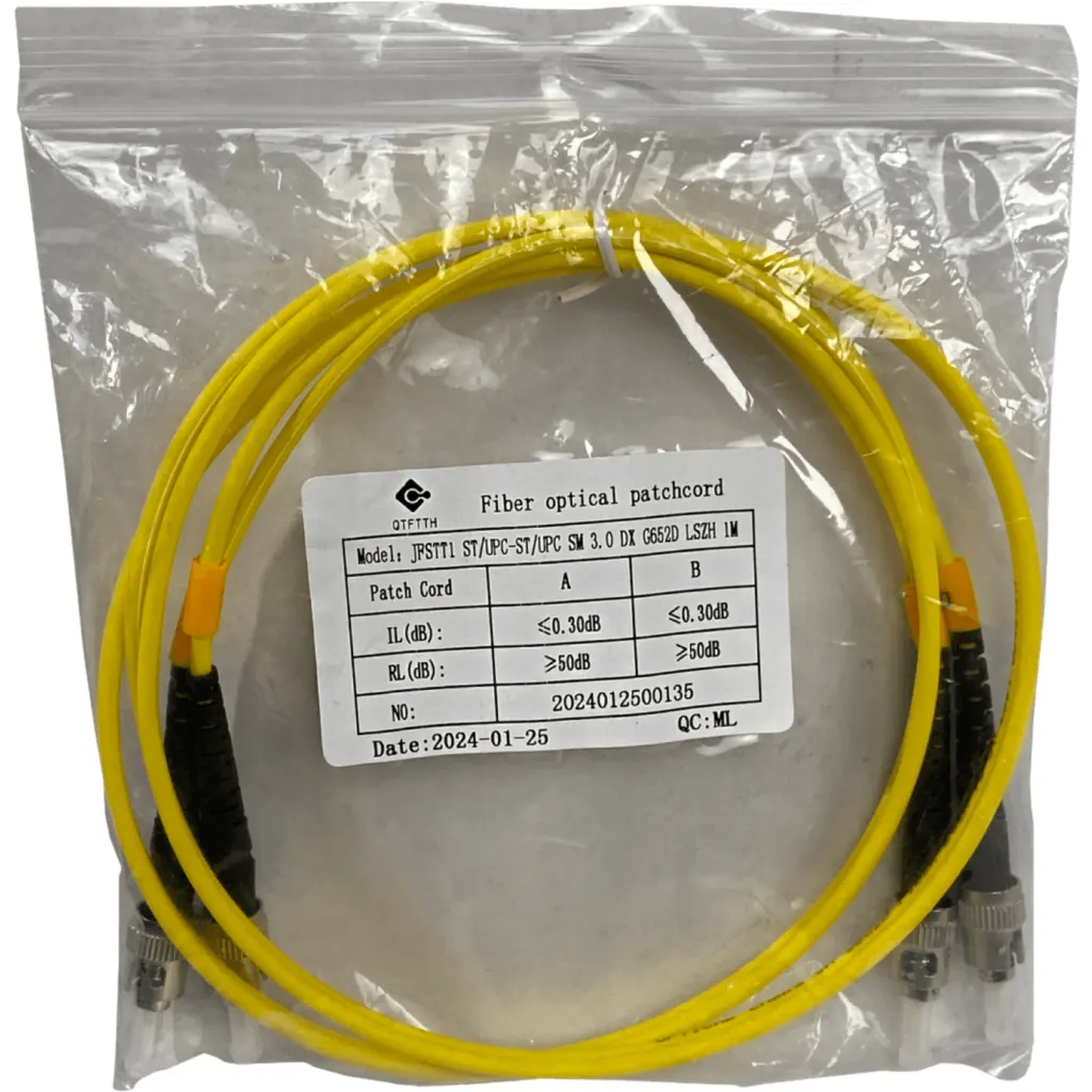 1mt ST-ST MonoModo SM Duplex Jumper Cable Fibra 9/125um 3mm
