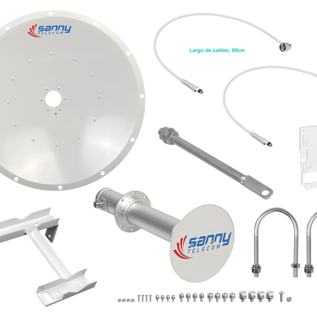 Imagen 6 de SANNY 4,9-6,5GHz 30dBi 2-N-H Slant-45o 2x2 Antena Dish 5GHz
