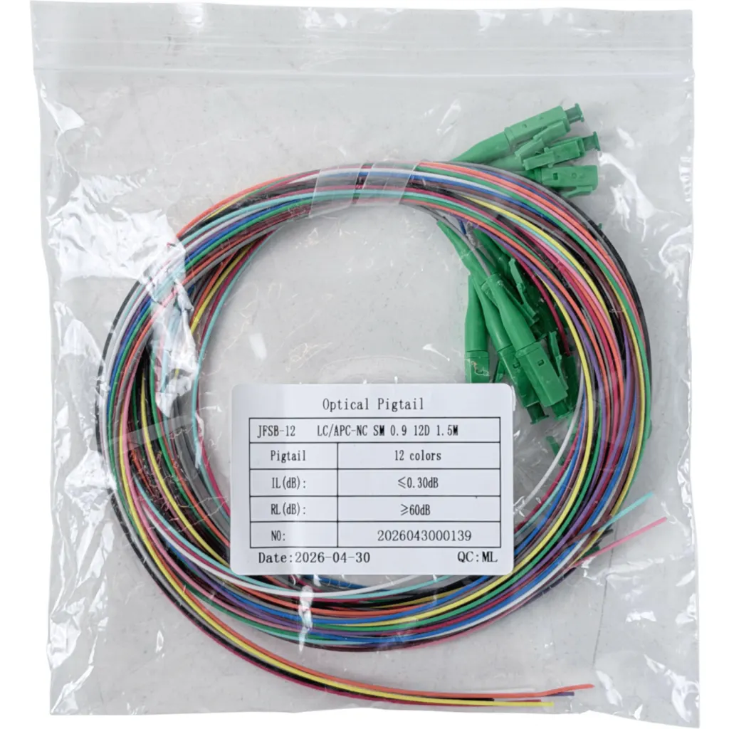 Imagen 1 de LC/APC SM 1,5mt 12-unid Pigtail MonoModo SingleMode 12-Colores-distint