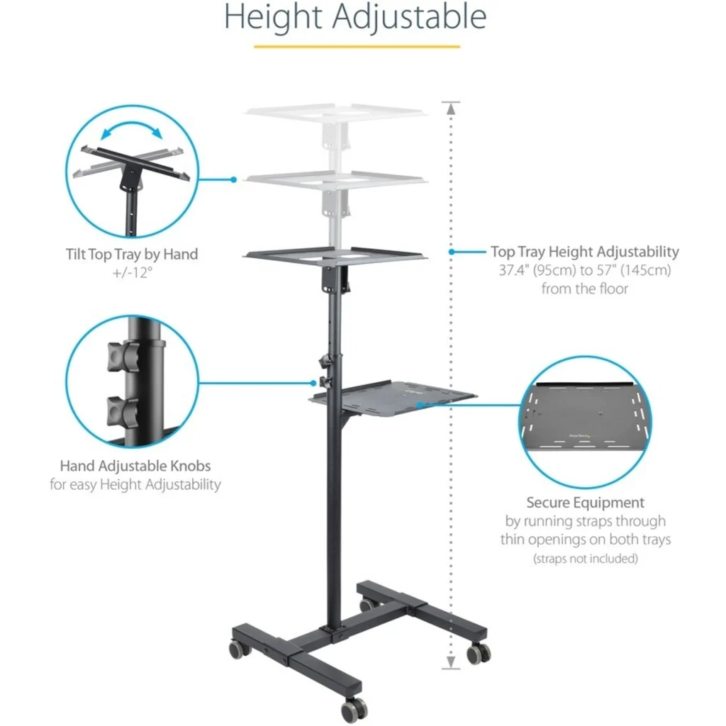 Imagen 3 de Soporte Móvil para Proyector y Portátil, ajustable para Presentaciones  StarTech