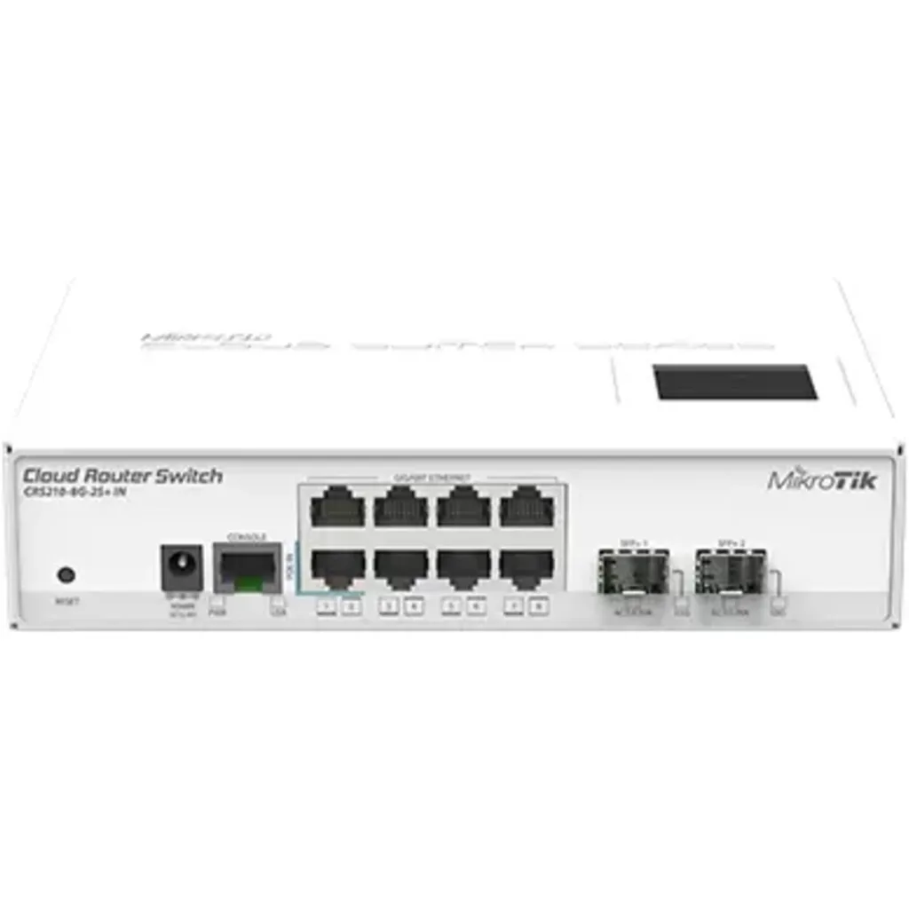 MIKROTIK Router 8 puertos ethernet 10/100/1000, licencia 5, RAM 64MB + 2 SFP