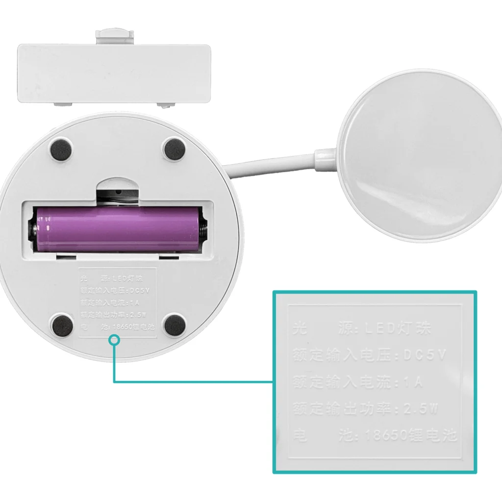 Lámpara LED Dimeable-Touch inc-Pila 18650 Litio Recargable, USB-A