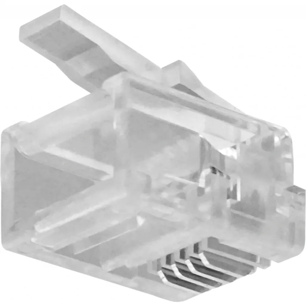 Imagen 1 de Bolsa 100-unidades 6P4C RJ11/RJ14 Macho Conector Crimpeable