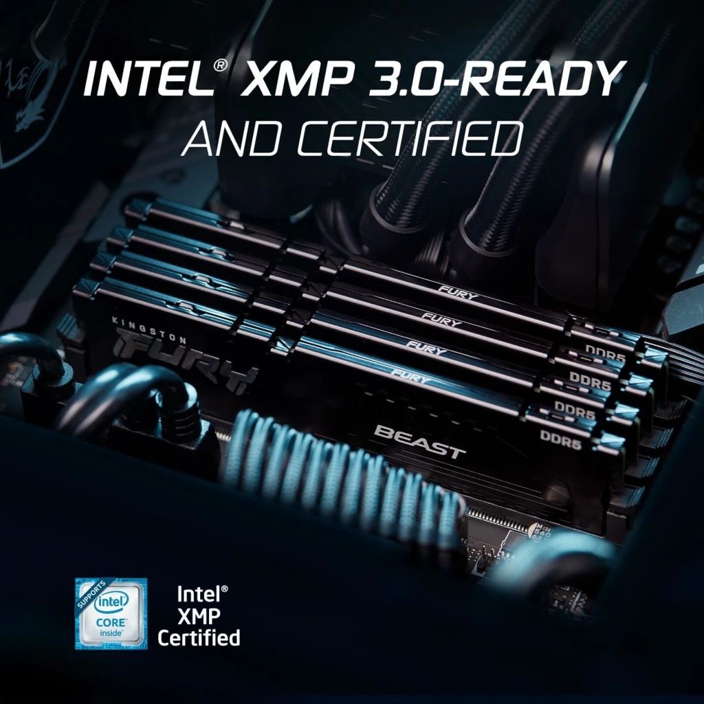 Imagen 6 de Memoria RAM 16GB DDR5 6400MHz DIMM CL32 Non-ECC 1.4v 288p FURY Beast Black EXPO