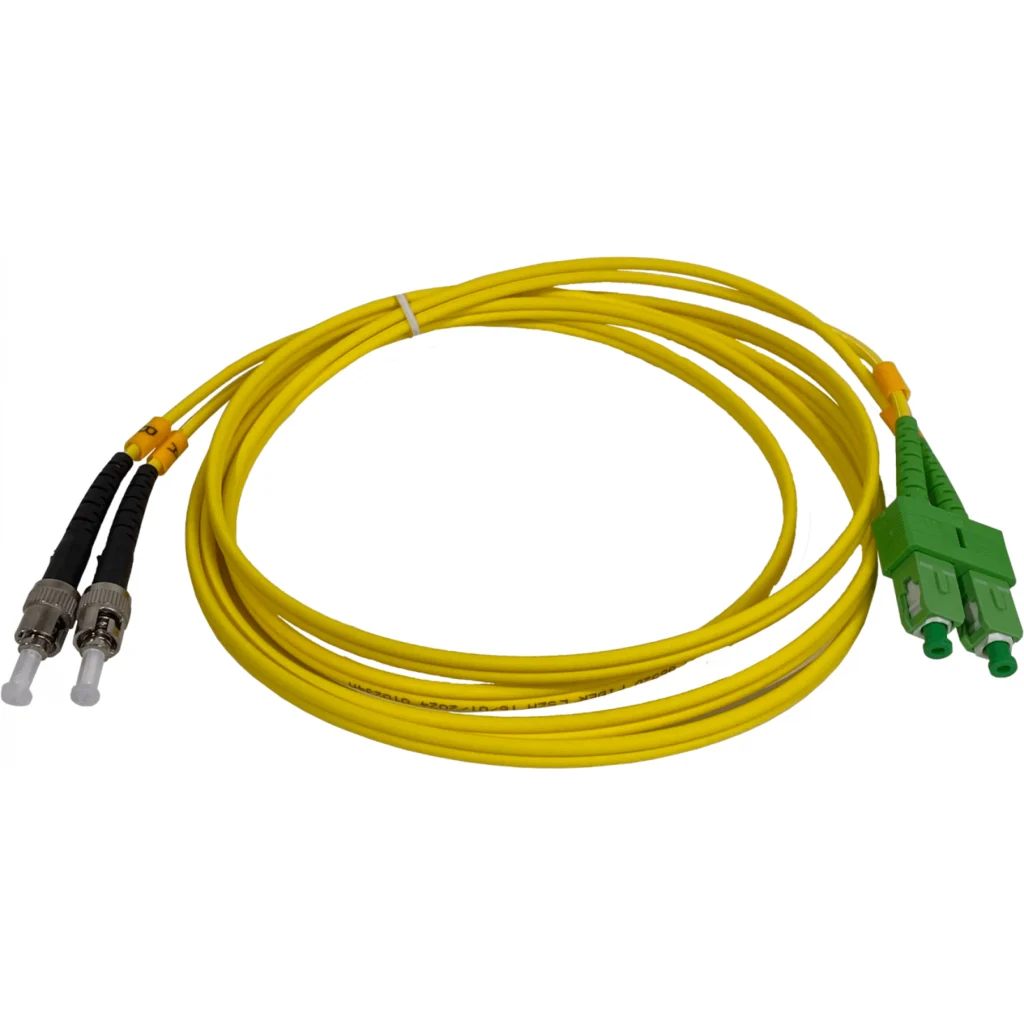 Imagen 1 de 2mt SC/APC-ST/UPC MonoModo SM Duplex Jumper Cable Fibra 9/125um 3mm