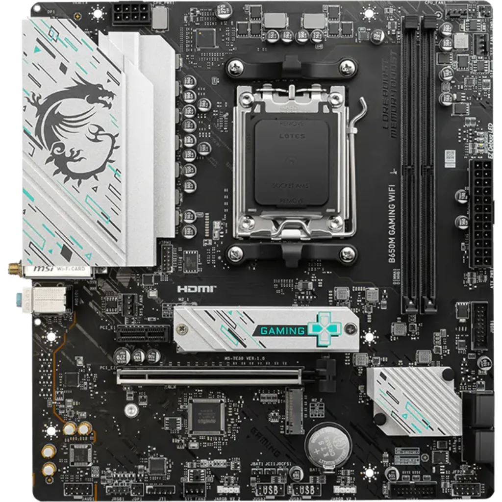 Imagen 1 de Tarjeta Madre MSI B650M GAMING WIFI Socket AM5 HDMI DP LAN WI6E mATX