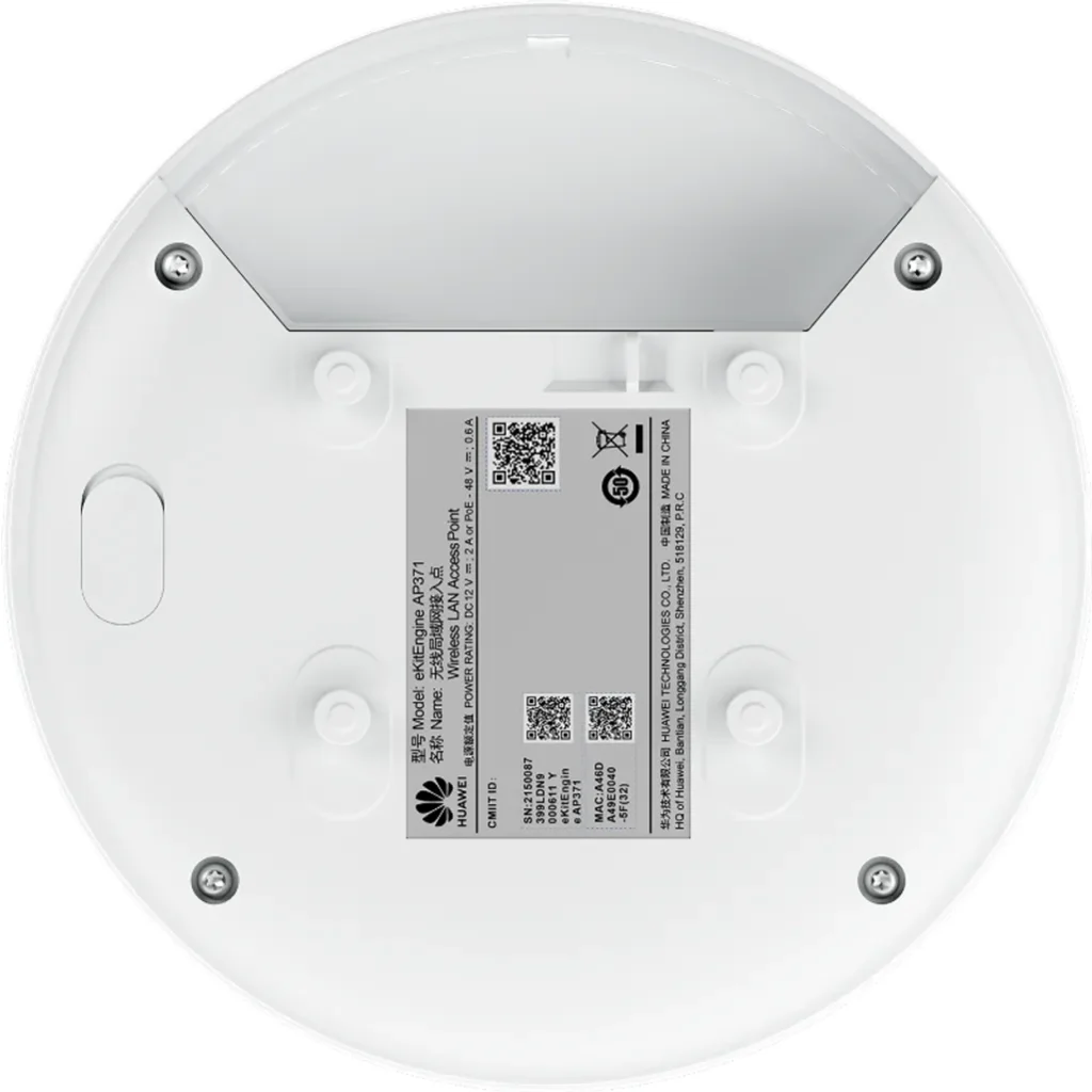 Imagen 3 de AP371. AP Huawei eKit Wifi 7 con velocidad de 3.57 Gbps cuenta con 3 bandas recomendado para 150 usuarios concurrentes cuenta con 1 puertos de 2.5Gbps alcance optimo de 18m 