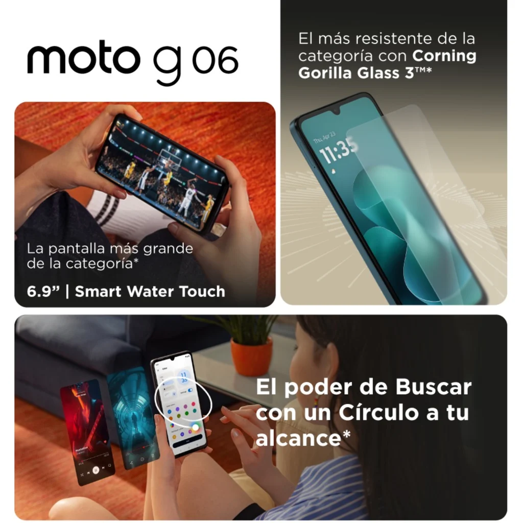 Imagen 3 de Smartphone Motorola Moto G06 Memoria 128GB RAM 4GB 50MP 6.8' Azul