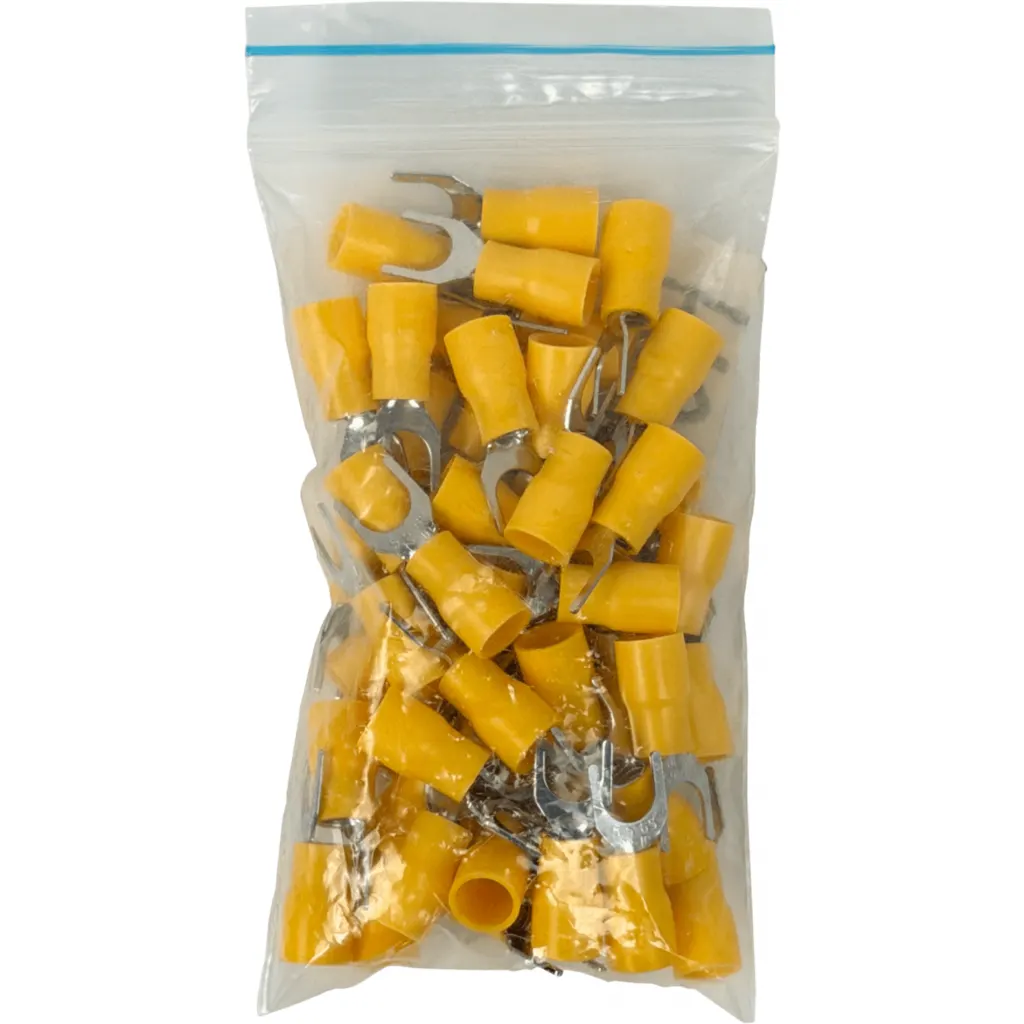 Horquilla-6,5mm 4,0-6,0mm2 50-un Conector Amarillo Aislado PVC