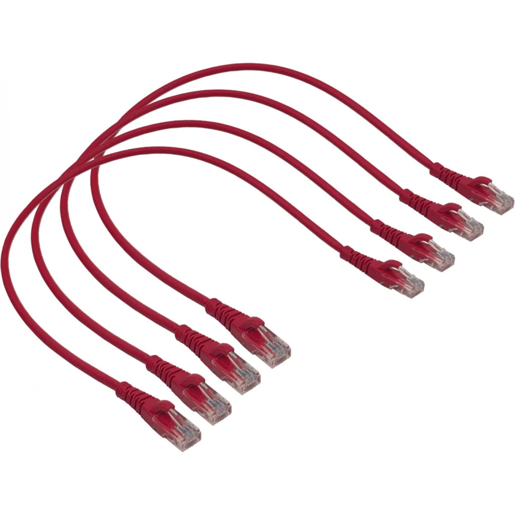 Imagen 4 de LINKMADE 4UN 50CM CAT5E ROJO LSZH CABLE PATCH INYECTADO MULTIFILAR