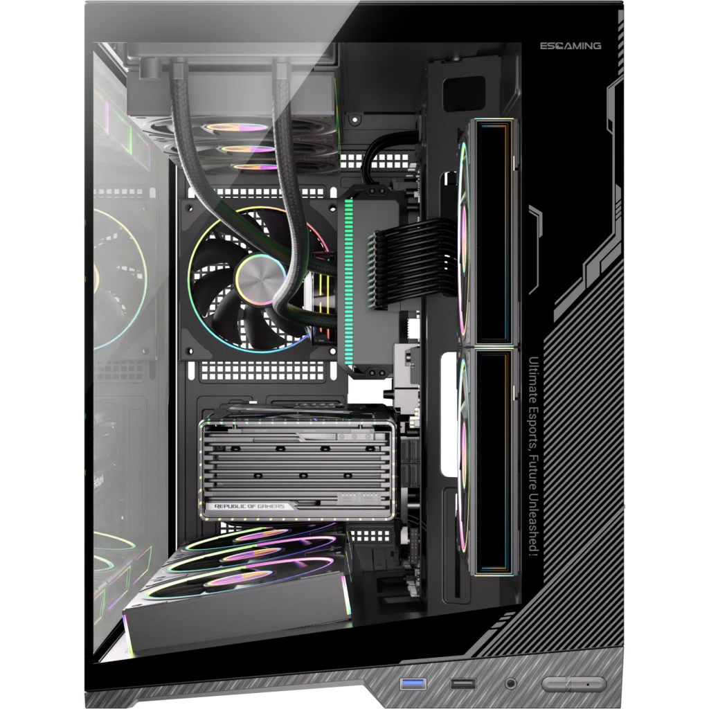 Imagen 1 de Gabinete Gamer ZERO Vidrio Templado | Micro ATX / ITX | Soporte 6 Ventiladores + Controladora | USB 3.0 x2 + Audio | Flujo de Aire 10