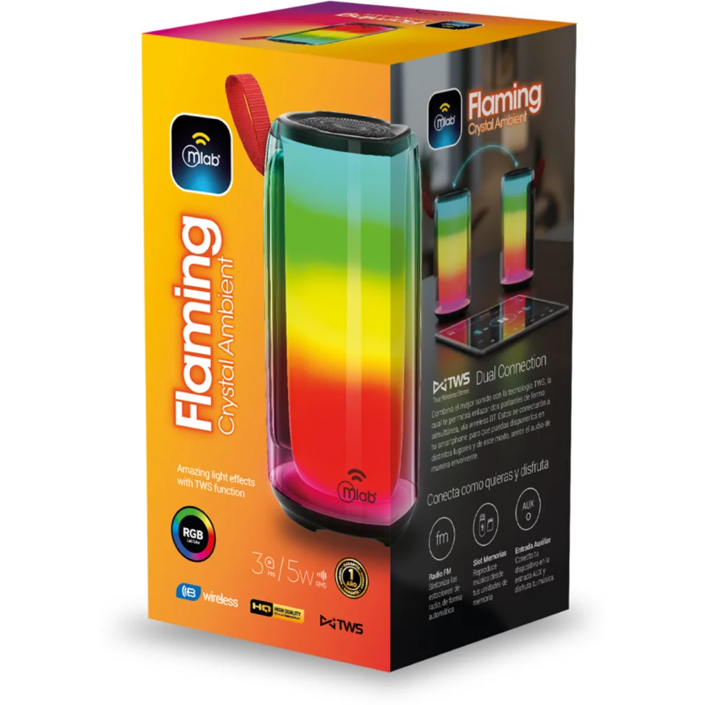 Imagen 3 de MLAB PARLANTE FLAMING CRYSTAL AMBIENT LIGHT